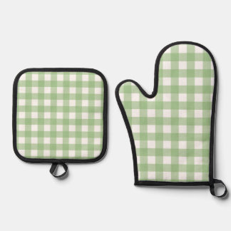 Ensemble De Gant De Cuisine Et De Manique Gants de cuisine en vichy vert