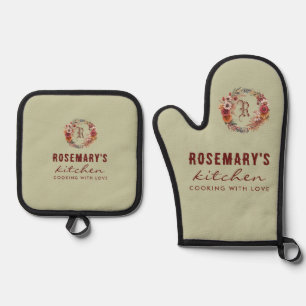 Ensemble De Gant De Cuisine Et De Manique Gants de four et dessous de plat personnalisés Flo
