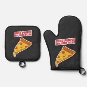 Ensemble De Gant De Cuisine Et De Manique Good people eat good pizza