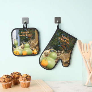 Ensemble De Gant De Cuisine Et De Manique Gourds Et Cornstalks Pays Automne Personnalisé
