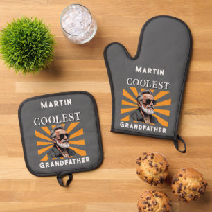 Ensemble De Gant De Cuisine Et De Manique Grand-père le plus frais Funny Retro Cool lunettes