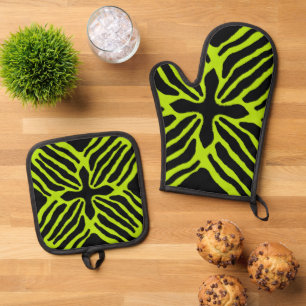 Ensemble De Gant De Cuisine Et De Manique Grenouille venimeuse à trois bandes