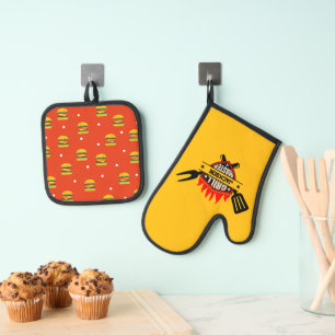Ensemble De Gant De Cuisine Et De Manique Grill Master