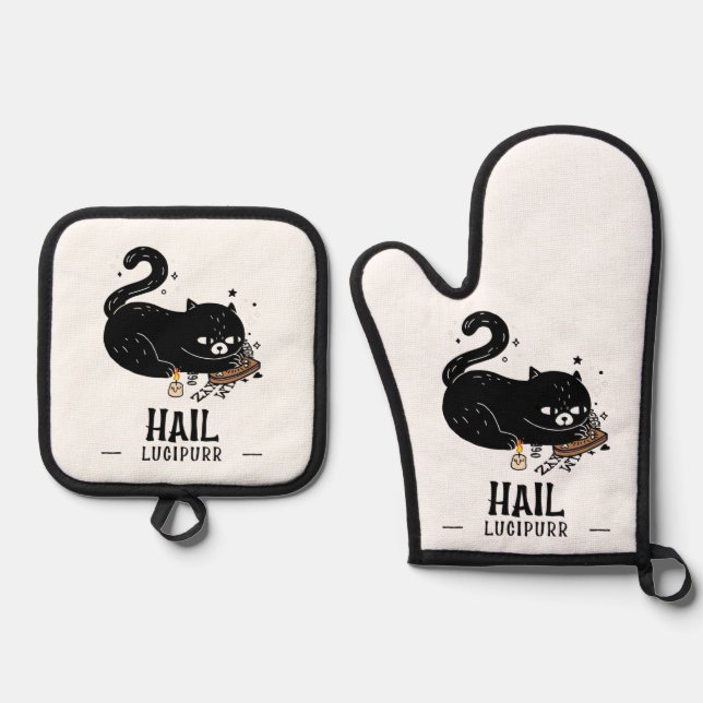 Ensemble De Gant De Cuisine Et De Manique Hail Lucipurr (Recto)