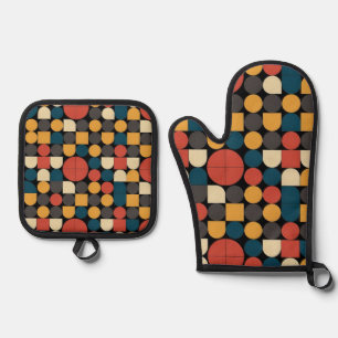 Ensemble De Gant De Cuisine Et De Manique Harmonie de géométrie pure Bauhaus
