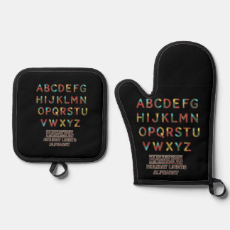 Ensemble De Gant De Cuisine Et De Manique Hawkins Holiday Lights Alphabet Pot Holder Set