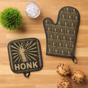 Ensemble De Gant De Cuisine Et De Manique Honk Goose Funny Duck Chicken Mème