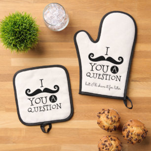 Ensemble De Gant De Cuisine Et De Manique Humour de la moustache noire