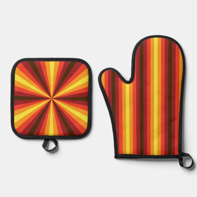 Ensemble De Gant De Cuisine Et De Manique Illusion d'automne (Recto)