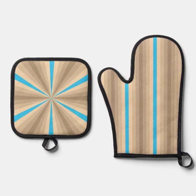 Ensemble De Gant De Cuisine Et De Manique Illusion d'été (Recto)