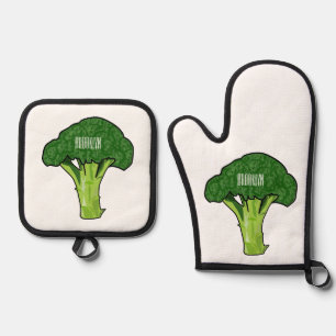 Ensemble De Gant De Cuisine Et De Manique Illustration de Broccoli