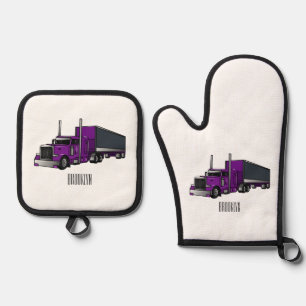 Ensemble De Gant De Cuisine Et De Manique Illustration de camion semi-remorque