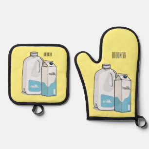 Ensemble De Gant De Cuisine Et De Manique illustration de carton de lait