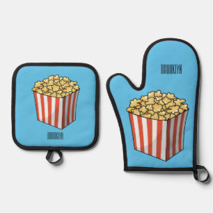 Ensemble De Gant De Cuisine Et De Manique illustration de dessin animé de pop-corn