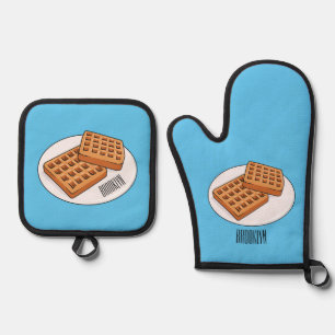 Ensemble De Gant De Cuisine Et De Manique Illustration de gaufre