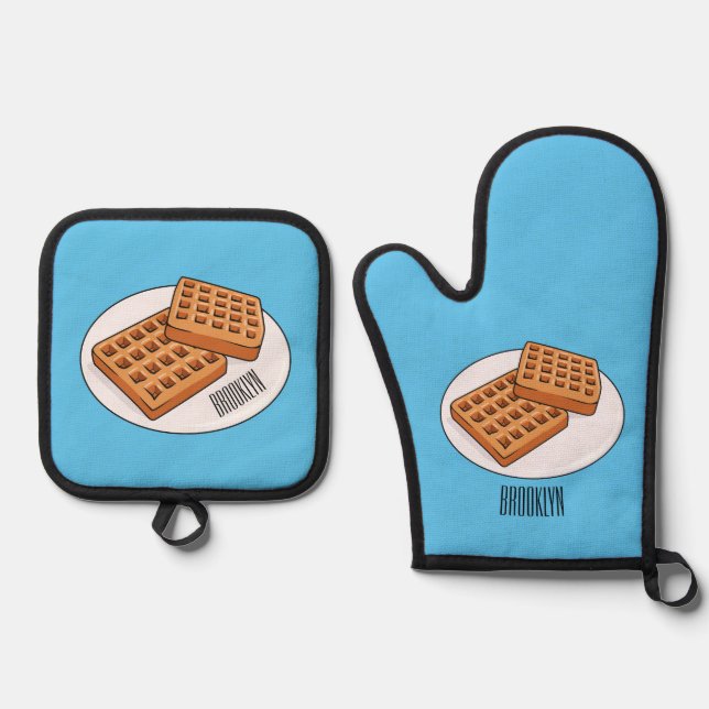 Ensemble De Gant De Cuisine Et De Manique Illustration de gaufre (Recto)