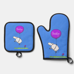 Ensemble De Gant De Cuisine Et De Manique Illustration de l'humour en ballons de mouton mign