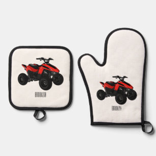 Ensemble De Gant De Cuisine Et De Manique Illustration de Quad bike atv