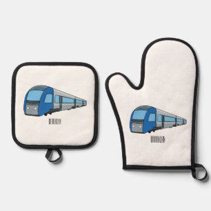 Ensemble De Gant De Cuisine Et De Manique Illustration d'un train électrique