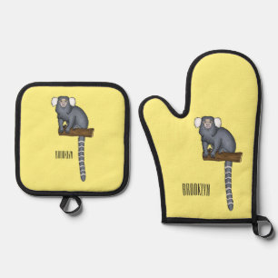 Ensemble De Gant De Cuisine Et De Manique Illustration marmoset commune
