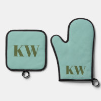 Initiales de Monogramme Vert Bleu Moderne Personna