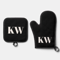 Initiales du Monogramme blanc noir moderne personn
