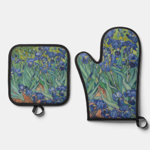 Ensemble De Gant De Cuisine Et De Manique Iris, Peinture à l'huile florale, Vincent Van Gogh