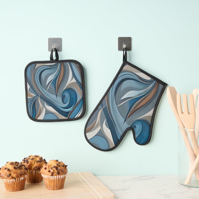 Ensemble De Gant De Cuisine Et De Manique Jazzy (Jazzy Oven Mitt & Pot Holder Set
)