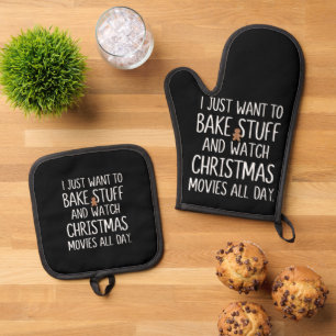 Ensemble De Gant De Cuisine Et De Manique Je veux juste faire cuire des choses et regarder d