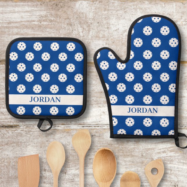 Ensemble De Gant De Cuisine Et De Manique Joueur Motif de Pickleball amusant Cadeau Ajouter  (Créateur téléchargé)