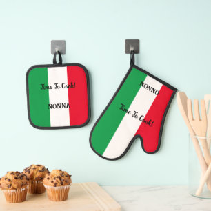 Ensemble De Gant De Cuisine Et De Manique Joyeux Nonno ou Nonna le temps de faire cuire le d
