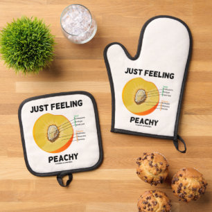 Ensemble De Gant De Cuisine Et De Manique Juste sentir pêche Anatomie de la pêche Fruit Geek