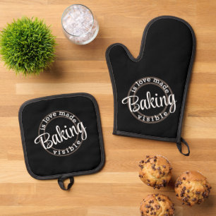 Ensemble De Gant De Cuisine Et De Manique La cuisson est l'amour rendu visible