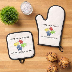 Ensemble De Gant De Cuisine Et De Manique La Vie Est Un Puzzle L'Avez-Vous Encore Compris ?