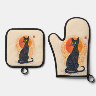 Ensemble De Gant De Cuisine Et De Manique Le Chat Artistique