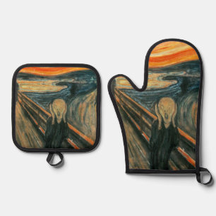 Ensemble De Gant De Cuisine Et De Manique Le cri Edvard Munch Art Expressionniste Moderne