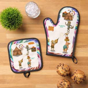 Ensemble De Gant De Cuisine Et De Manique Le Groupe Équilibré