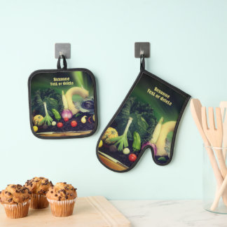 Ensemble De Gant De Cuisine Et De Manique Légumes Personnalisés Prix de la Foire Agricole