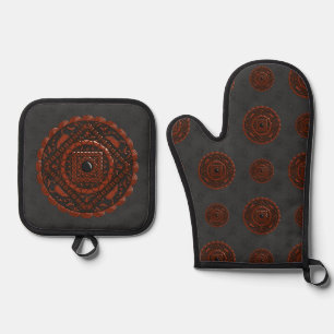 Ensemble De Gant De Cuisine Et De Manique Léo Mandala