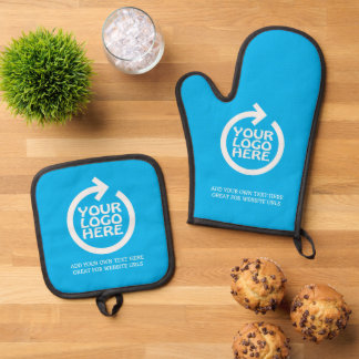 Ensemble De Gant De Cuisine Et De Manique Logo d'entreprise personnalisé