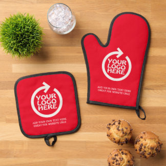 Ensemble De Gant De Cuisine Et De Manique Logo d'entreprise personnalisé