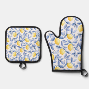 Ensemble De Gant De Cuisine Et De Manique Lover citron