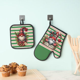 Ensemble De Gant De Cuisine Et De Manique Lutins de fête