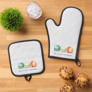 Ensemble De Gant De Cuisine Et De Manique Macaron Cookies Accueil Baker Idée cadeau