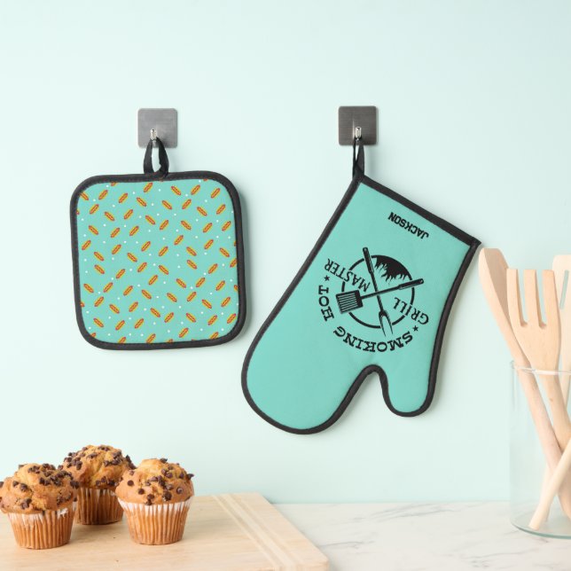 Ensemble De Gant De Cuisine Et De Manique Maître du grill (In situ (suspendu))