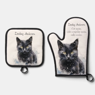 Ensemble De Gant De Cuisine Et De Manique Maman de chat