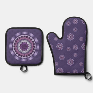 Ensemble De Gant De Cuisine Et De Manique Mandala