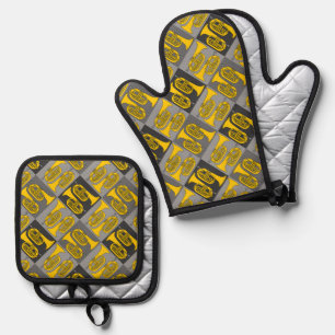 Ensemble De Gant De Cuisine Et De Manique Marching Baritone Crosshatch