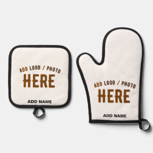 ENSEMBLE DE GANT DE CUISINE ET DE MANIQUE MARQUE BLANCHE MODERNE ET PERSONNALISABLE VÉRIFIÉE