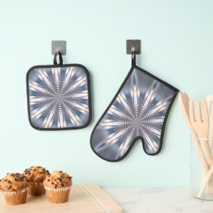 Ensemble De Gant De Cuisine Et De Manique Meilleure protection contre la chaleur en argent m